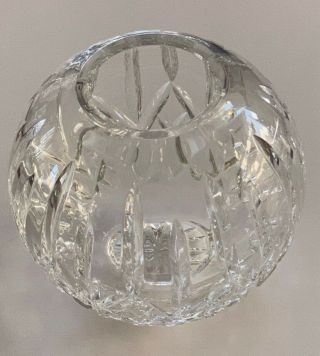 Round Waterford Crystal Rose Bowl in Lismore Pattern.  Candle Holder 6 