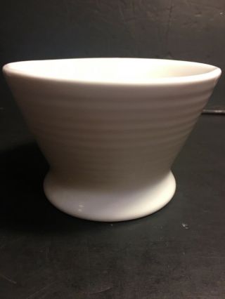 Crate & Barrel White Porcelain Footed Ribbed Bowl