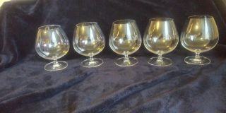 Set Of 5 Waterford Marquis Crystal Brandy Snifter Cognac Balloon Glasses