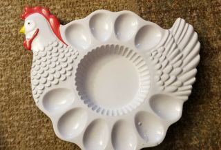 Teleflora Ceramic Hand Painted Chicken Egg Tray/platter/plate