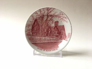 Red Transferware Butter Plate,  Glo - White Ironstone Alfred Meakin England 3 " Mcm