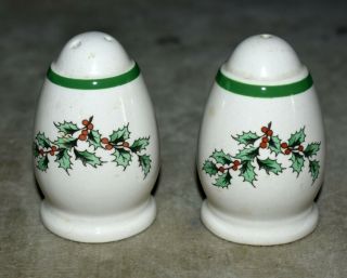 Desirable Spode Christmas Tree Pattern Salt & Pepper Shakers