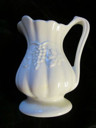 Vintage Red Cliff Ironstone " Grape " Pitcher Embossed Grapes Small 4 " Creamer
