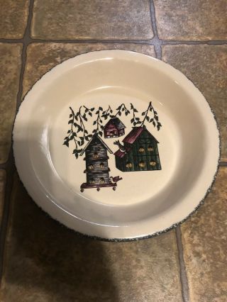 Home And Garden Party Usa Stoneware Birdhouse Dinner Plate 10 3/8 " W