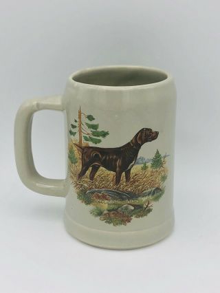 Mccoy Pottery Hunting Dog Beer Stein Mug Tankard Labrador Retriever Dog 6395