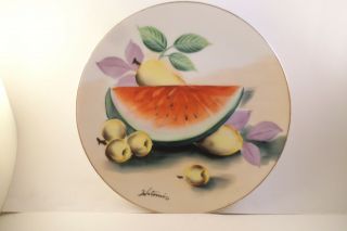 Vintage Ucagco China Made In Japan Decorative Plate Fruit Watermelon
