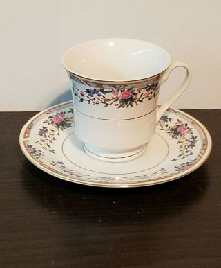 Vintage Truly Tasteful Fine China Floral Gold Trim Coffee Tea Cup & Saucer Set