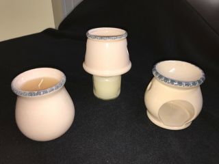 Home and Garden Party Stoneware Candle Tartlet Burner Shade set 