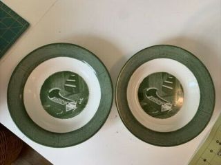 Colonial Homestead By Royal 8 " Bowls Set Of 2 1950 Green