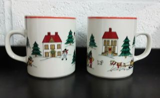 Set Of 2 The Joy Of Christmas Jamestown China Coffee Mugs 1987 Nib