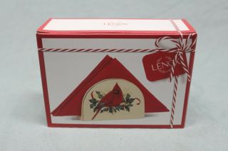 Lenox Holiday Winter Greetings Red Cardinal Napkin Holder
