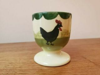 Zeller Keramik German Hand - Painted Green Yellow Chicken Hen Rooster Egg Cup