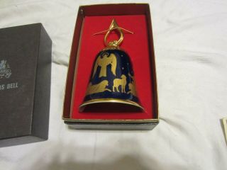 The Pickard Christmas Bell 1977 The First Noel Cobalt Blue Gold