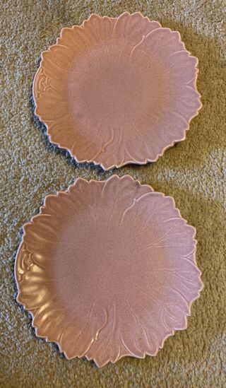 Set Of 2 Steubenville Russell Wright Woodfield 10 1/2“ Dinner Plates Coral Pink