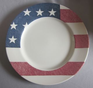 Dinner Plate Royal Stafford Americana Flag Pattern Red White Blue
