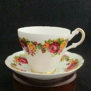 " Old Country Roses " Floral Porcelain Tea Cup & Saucer By Argyle Made In England