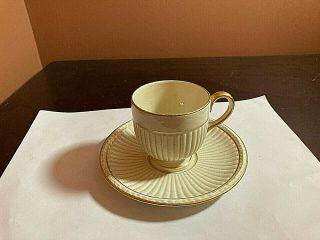 Vintage England Wedgwood Etruria Cream Fine China Tea Cup & Saucer Plate Set