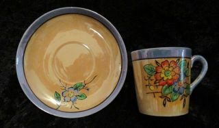 Vintage Miniature Lusterware Tea Cup & Saucer Set Made In Occupied Japan