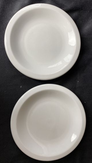 Culinary Arts Cafeware Porcelain Set Of 2 White Salad Plates Vg