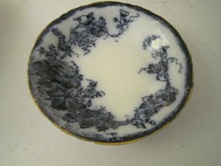 Antique Flo Blue Semi - Porcelain Wedgwood “vine” Dessert Bowl