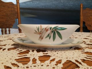 Noritake Canton (5027) Gravy Boat With Attached Plate.