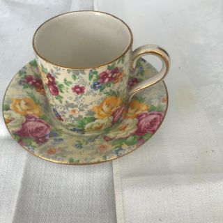 Lord Nelson Ware Rose Time Demitasse Cup And Saucer