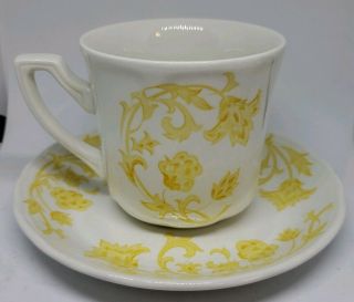 Royal Staffordshire Windsong Ironstone Cup & Saucer J&g Meakin England Yellow