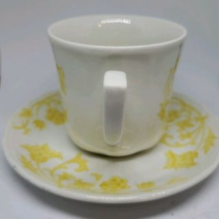 Royal Staffordshire Windsong Ironstone Cup & Saucer J&G Meakin England Yellow 2