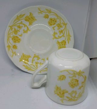 Royal Staffordshire Windsong Ironstone Cup & Saucer J&G Meakin England Yellow 3