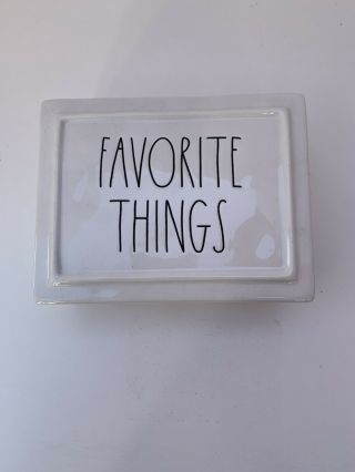 Rae Dunn Favorite Things Jewelry Box Ceramic.  Use To Store Other Things