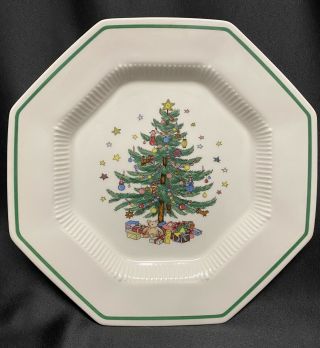 Nikko Christmastime Octagonal Dinner Plate 10 3/4” Christmas Tree