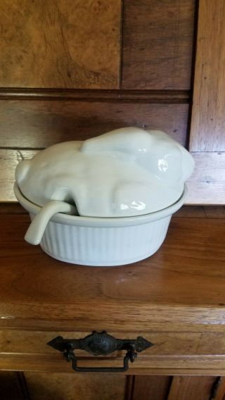 Rabbit Gravy Boat Bowl With Lid And Ladle