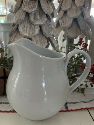 Vintage Small White Ironstone/restaurant Ware Ceramic Pitcher Creamer
