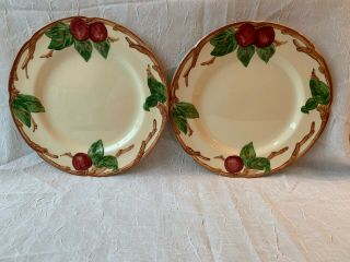 2 Vintage Franciscan Apple Earthenware 10 1/2 " Dinner Plates Made In Usa