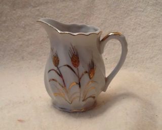 Vintage Lefton China Creamer Pitcher Golden Wheat Hand Painted 20183