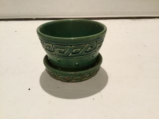 Vintage Mccoy Green 4” Flower Pot