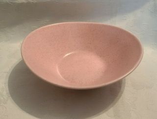 Vintage Mid Century Modern Vernon Ware Tickled Pink Speckle 9 " Bowl