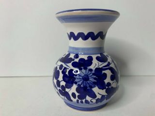 Mini Blue & White Porcelain 3 " Vase,  Made In Italy