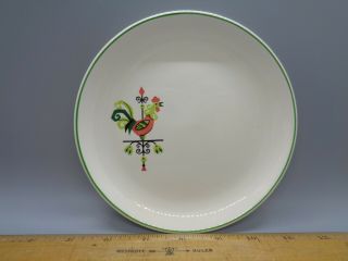 Vintage Salem American Ironstone Red Rooster Weather Vane Plate Green Retro Usa