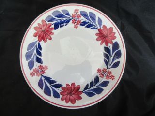 Antique 9 " Maestricht Plate Societe Ceramique Holland Floral Plate (vg Cond. )