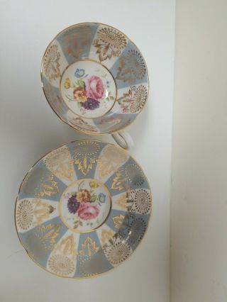 Vintage Royal Grafton Fine Bone China Porcelain Tea Cup And Saucer 9184 Gold Tr