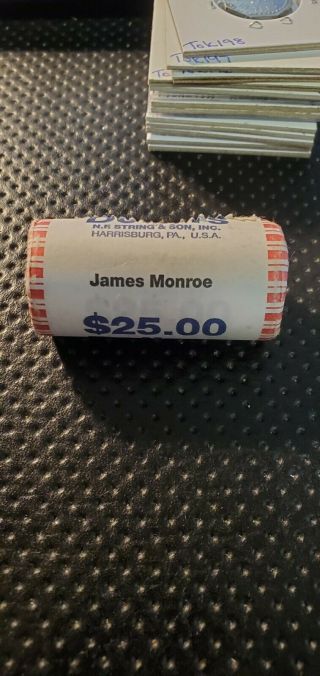 2007 Us James Monroe Presidential Dollar Coin Roll $25 Bu Unc Roll