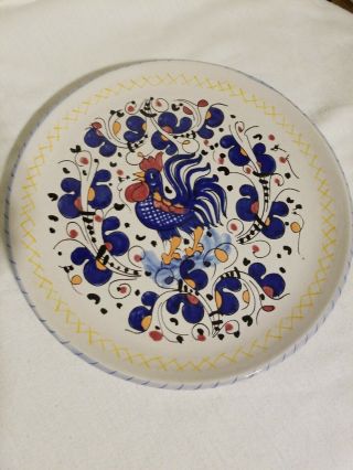 Vintage Dip.  A Mano Deruta Wall Plate Decoration Rooster Chicken