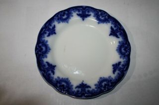 Antique Wharf Pottery Nwp Flow Blue 9 " Dinner Plate " Gladys " Pattern