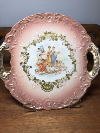 Antique Victoria Carlsbad Austria Decorative Plate With Handles Kaufmann