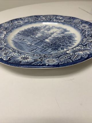 Liberty Blue Independence Hall Dinner Plate Ironstone Staffordshire England 3