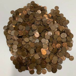 10 Lbs Bulk Circulated 95 Copper Pennies.  Pre Mid - 1982.