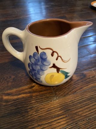 Stangl Pottery " Fruit Pattern " Hand Painted Creamer / Pitcher Trenton,  N.  J.  5.  5”