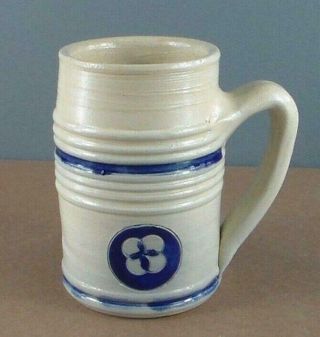 Williamsburg Approved Souvenir Mug Stoneware Salt Glaze Pottery Cobalt