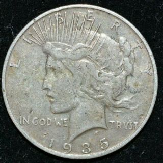 1935 S $1 Silver Peace Dollar - Rare - 7